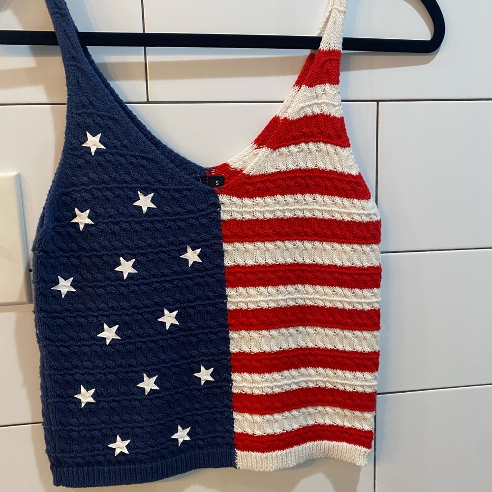 Moon & Madison Flag-Inspired Knit Top
